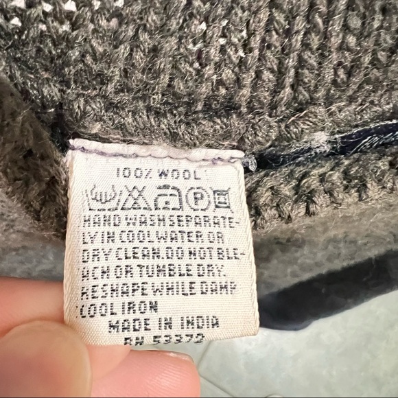 VTG French Connection Men’s Space Dye Knit Sweater 100% Wool XL Outdoor Grunge - Picture 4 of 10